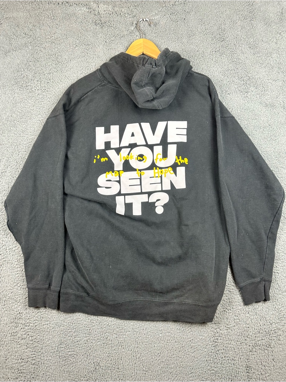 NF Real Music Hope Tour Hoodie Mens Black Map to Hope Graphic Pullover Hoodie